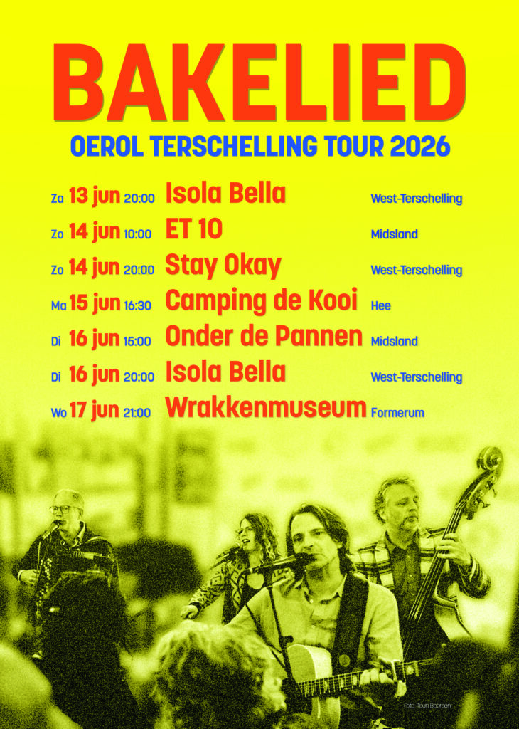 Oerol Terschelling onder de pannen midsland Djem Bakelied accordeon band live muziek festival Hee camping de kooi stay okay tour